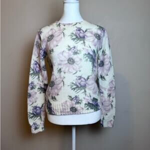 Elie Tahari Floral Mohair Sweater - Size S